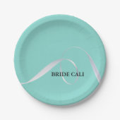 BRIDE Personalized Ribbon Vrijgezellenfeest Party Papieren Bordje (Voorkant)