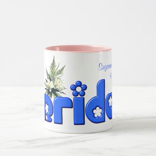 Bride Personalized Wedding Blue Mok (Midden)