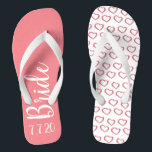 Bride Personalized Wedding Pink Bow Teenslippers<br><div class="desc">Ontworpen om de bruid te worden. Creëer je aangepaste teenslippers om je trouwdag te gedenken. Geweldig voor vrijgezellenfeesten,  bacheloretfeesten en strandbruiloften!</div>