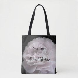Bride Persoonlijke benaming Bleek Roze Rose Floral Tote Bag