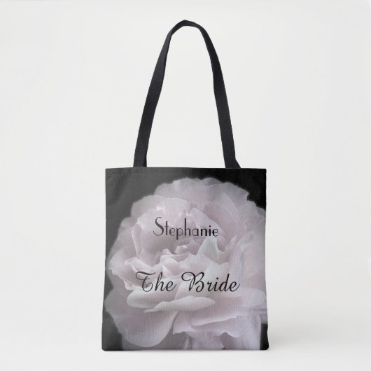 Bride Persoonlijke benaming Bleek Roze Rose Floral Tote Bag (Voorkant)