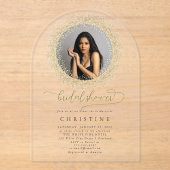 Bride Photo Baby's Breath Bridal Shower Invitation Acryl Uitnodigingen (Voorkant)