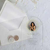 Bride Photo Baby's Breath Bridal Shower Invitation Acryl Uitnodigingen