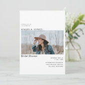 Bride Photo Dusty Blue Bridal Shower Kaart (Staand voorkant)