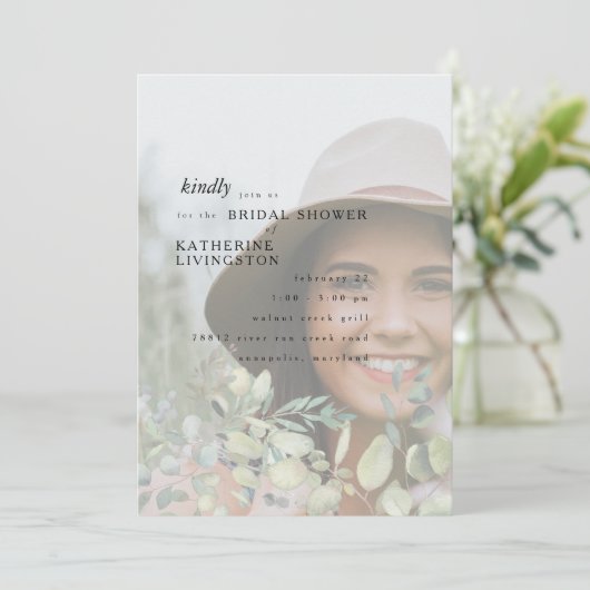 Bride Photo Foliage Vrijgezellenfeest Kaart (Staand voorkant)