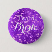 Bride Pinback Button van het Paarse bruiloft (Voorkant)