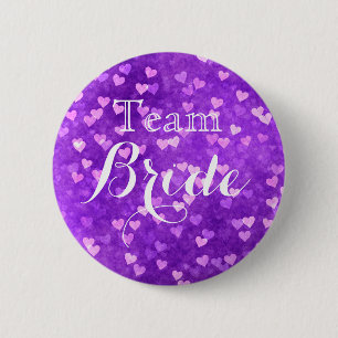 Bride Pinback Button van het Paarse bruiloft