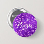 Bride Pinback Button van het Paarse bruiloft (Voorkant /achterkant)