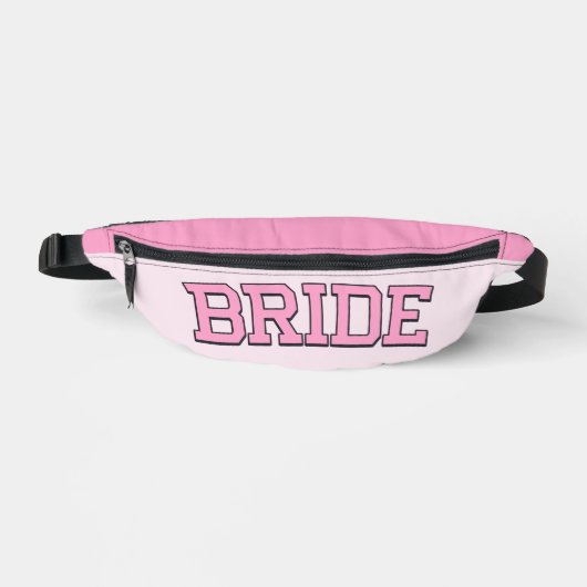 BRIDE – Pink College Font Bachelorette Fanny Pack Heuptasje (Voorkant)