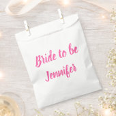 Bride Pink Custom Name Wedding Bachelorette Bedankzakje (Geknipt)