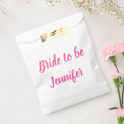 Bride Pink Custom Name Wedding Bachelorette Bedankzakje (Gezegeld)
