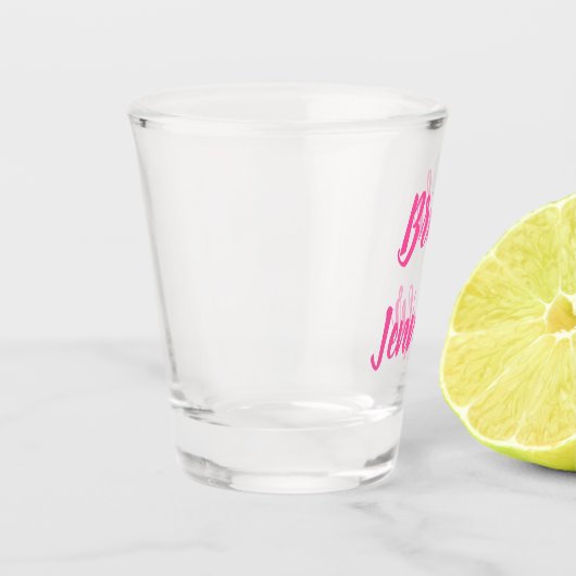 Bride Pink Elegant Chic Custom Name Gifts Wedding Shot Glas (Links)