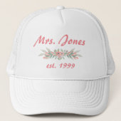 Bride Pink Floral Trucker Pet (Voorkant)