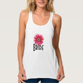 Bride Pink Gerbera Daisy Wedding Tanktop (Voorkant)