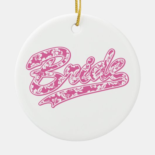 Bride Pink Hibiscus Keramisch Ornament (Voorkant)