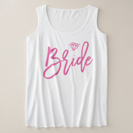 Bride Plus-formaat Tanktop roze diamant
