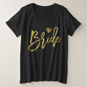 Bride Plus-formaat V-nekserver (Gold Brilliant Bla Grote Maat T-shirt
