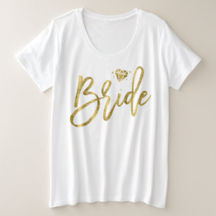 Bride Plus-Size V-Neck T-Shirt Faux Gold Brilliant