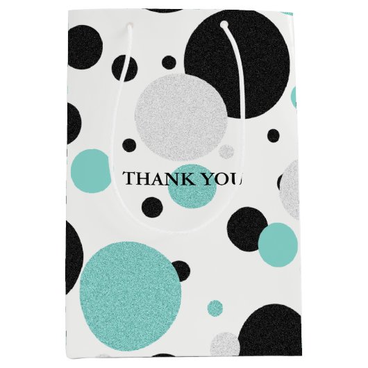 BRIDE Polka Dot Wedding Shower Sprinkle Party Medium Cadeauzakje (Voorkant)