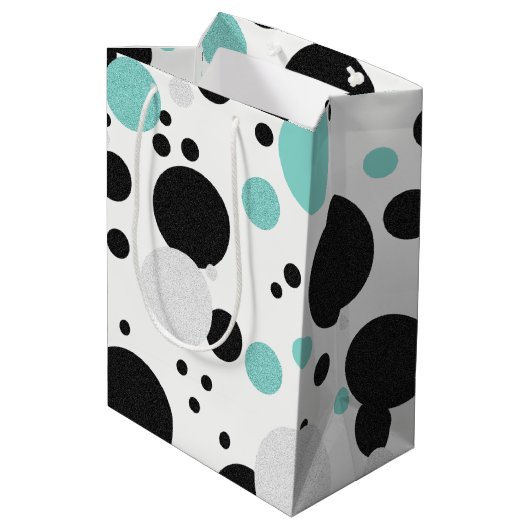 BRIDE Polka Dot Wedding Shower Sprinkle Party Medium Cadeauzakje (Achterkant Gekanteld)