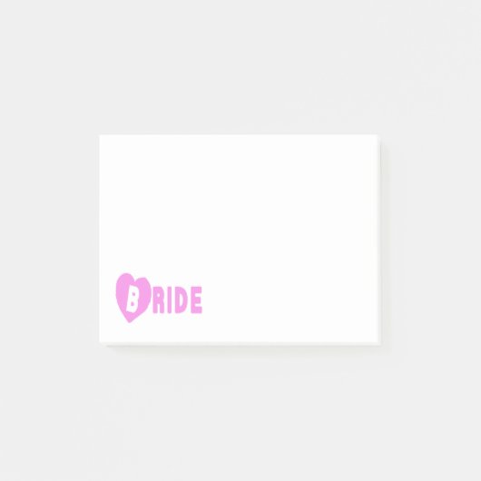 Bride Post-it merkt roze hart op Post-it® Notes (Voorkant)