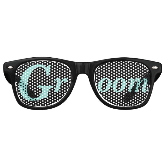 BRIDE Reception Shower Bridal Wedding Party Groom Retro Zonnebril (Voorkant)