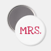 Bride Red Text Mrs. Magneet (Voorkant / Achterkant)
