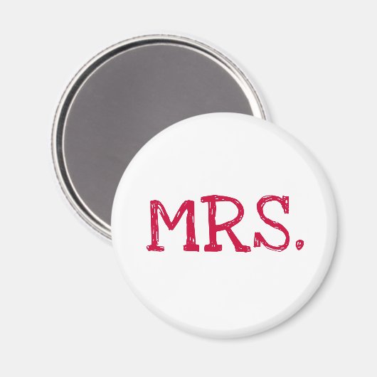 Bride Red Text Mrs. Magneet (Voorkant / Achterkant)