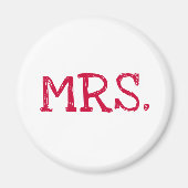 Bride Red Text Mrs. Magneet (Voorkant)