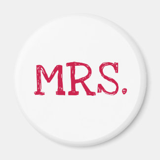 Bride Red Text Mrs. Magneet