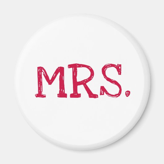 Bride Red Text Mrs. Magneet (Voorkant)