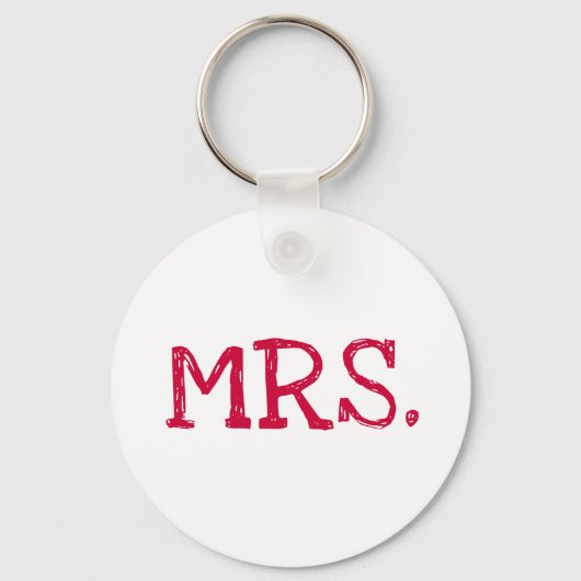 Bride Red Text Mrs. Sleutelhanger (Voorkant)