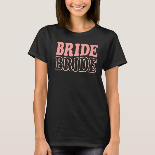Bride Retro Bachelorette Party  Wedding Bridal Fia T-shirt (Voorkant)