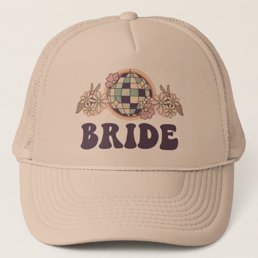 Bride Retro Disco Ball Bachelorette Trucker Pet (Voorkant)