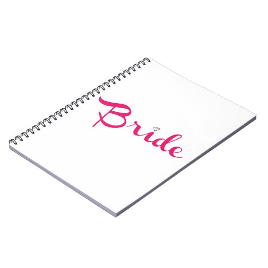 Bride Retro Script Hot Pink Notitieboek (Linkerzijde)