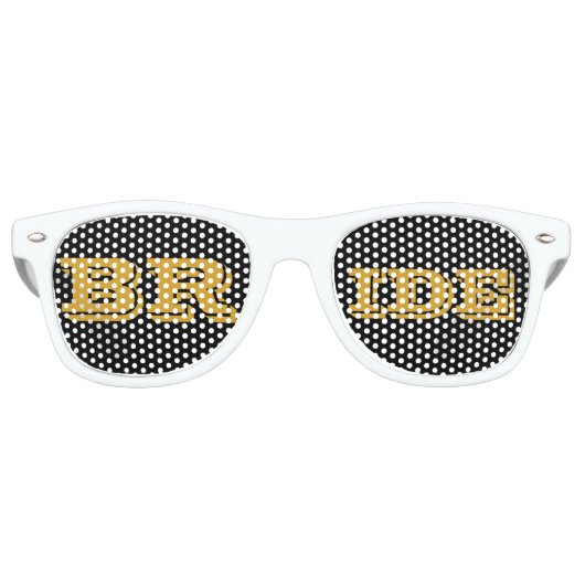 BRIDE retro Shades gold / Fun Party Sunbribril Retro Zonnebril (Voorkant)