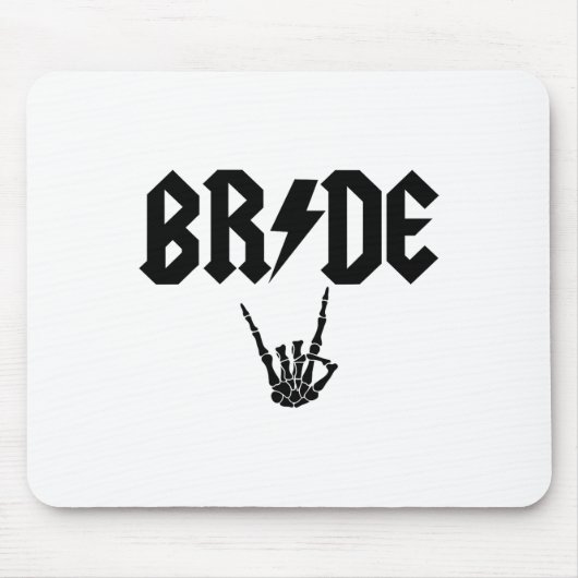 Bride Rock N Roll Skeleton Hand Halloween Bachelor Muismat (Voorkant)
