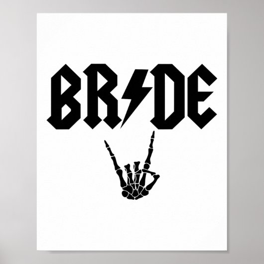 Bride Rock N Roll Skeleton Hand Halloween Bachelor Poster (Voorkant)