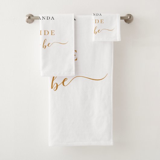 Bride roos goud florale eucalyptus bachelorette bad handdoek (Insitu)