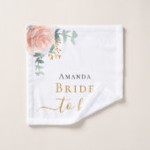 Bride roos goud florale eucalyptus bachelorette bad handdoek (Wasdoekje)