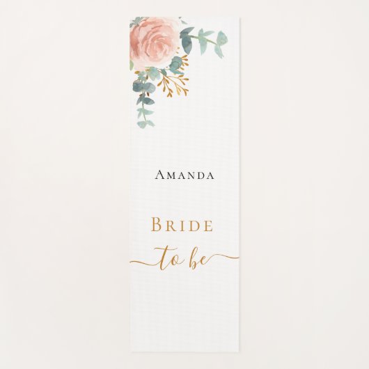 Bride roos goud florale eucalyptus bachelorette yogamat (Voorkant)