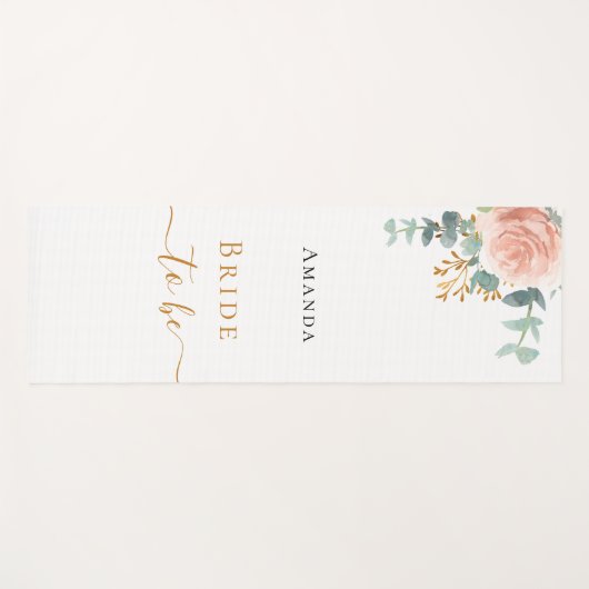 Bride roos goud florale eucalyptus bachelorette yogamat (Voorkant (horizontaal))