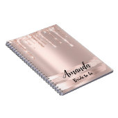 Bride, Roos roze, 16e druppel Roos Notitieboek (Rechterzijde)