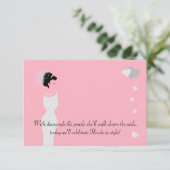 Bride Roze Bridal Bachelorette Shower Party Kaart (Staand voorkant)