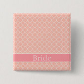 bride roze en wit vierkante button 5,1 cm (Voorkant)