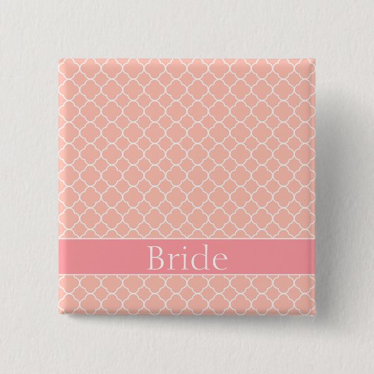 bride roze en wit vierkante button 5,1 cm (Voorkant)