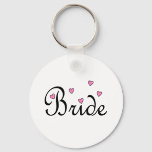 Bride roze harten sleutelhanger