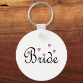 Bride roze harten sleutelhanger (Voorkant)