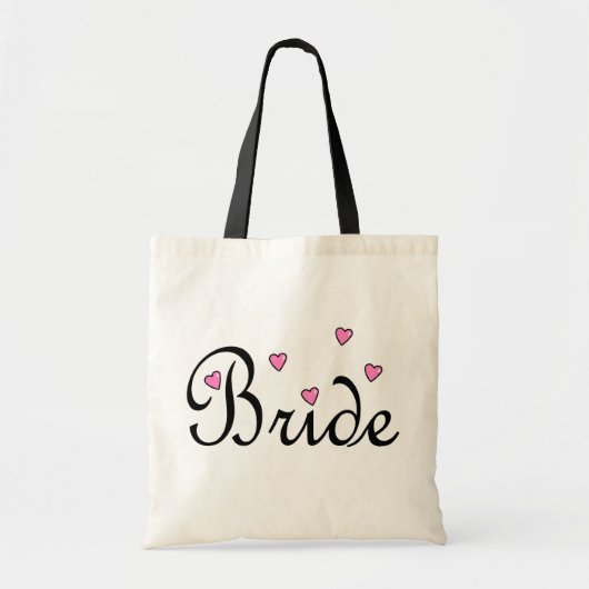 Bride roze harten tote bag (Voorkant)