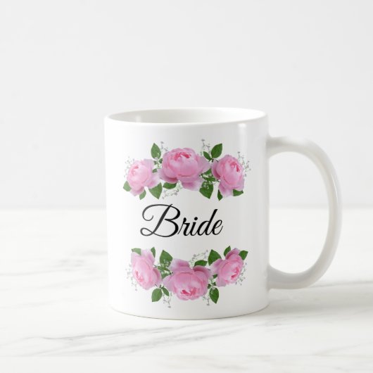 Bride roze rozen Gepersonaliseerde koffie-Mok Koffiemok (Rechts)